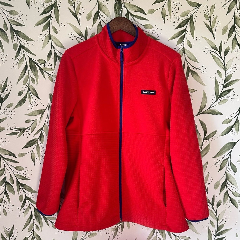 Lands' End Zip Up Red Jacket